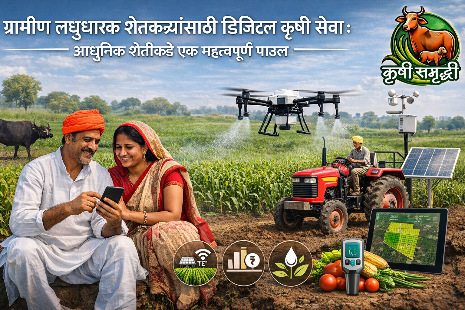 ग्रामीण लघुधारक शेतकऱ्यांसाठी डिजिटल कृषी सेवा: आधुनिक शेतीकडे एक महत्त्वपूर्ण पाऊल