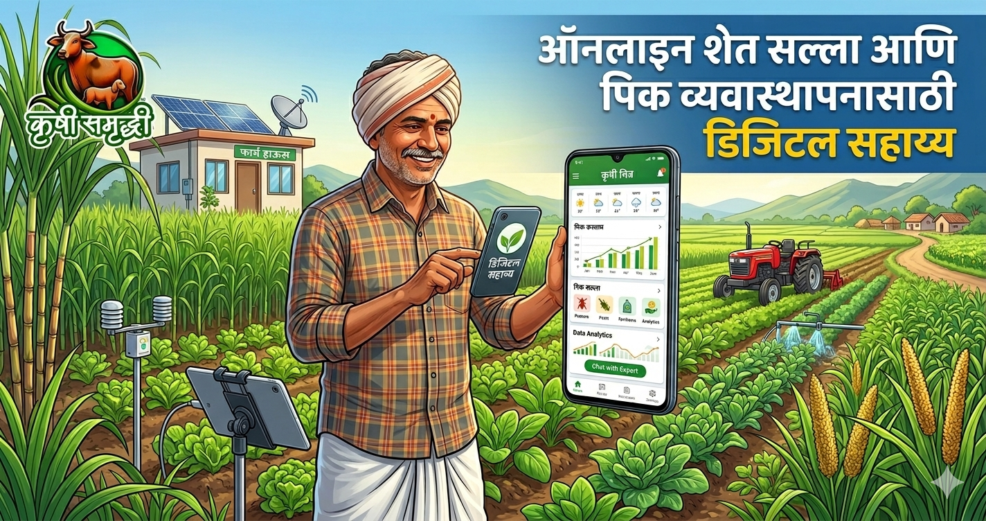 ऑनलाइन शेत सल्ला आणि पिक व्यवस्थापनासाठी डिजिटल सहाय्य